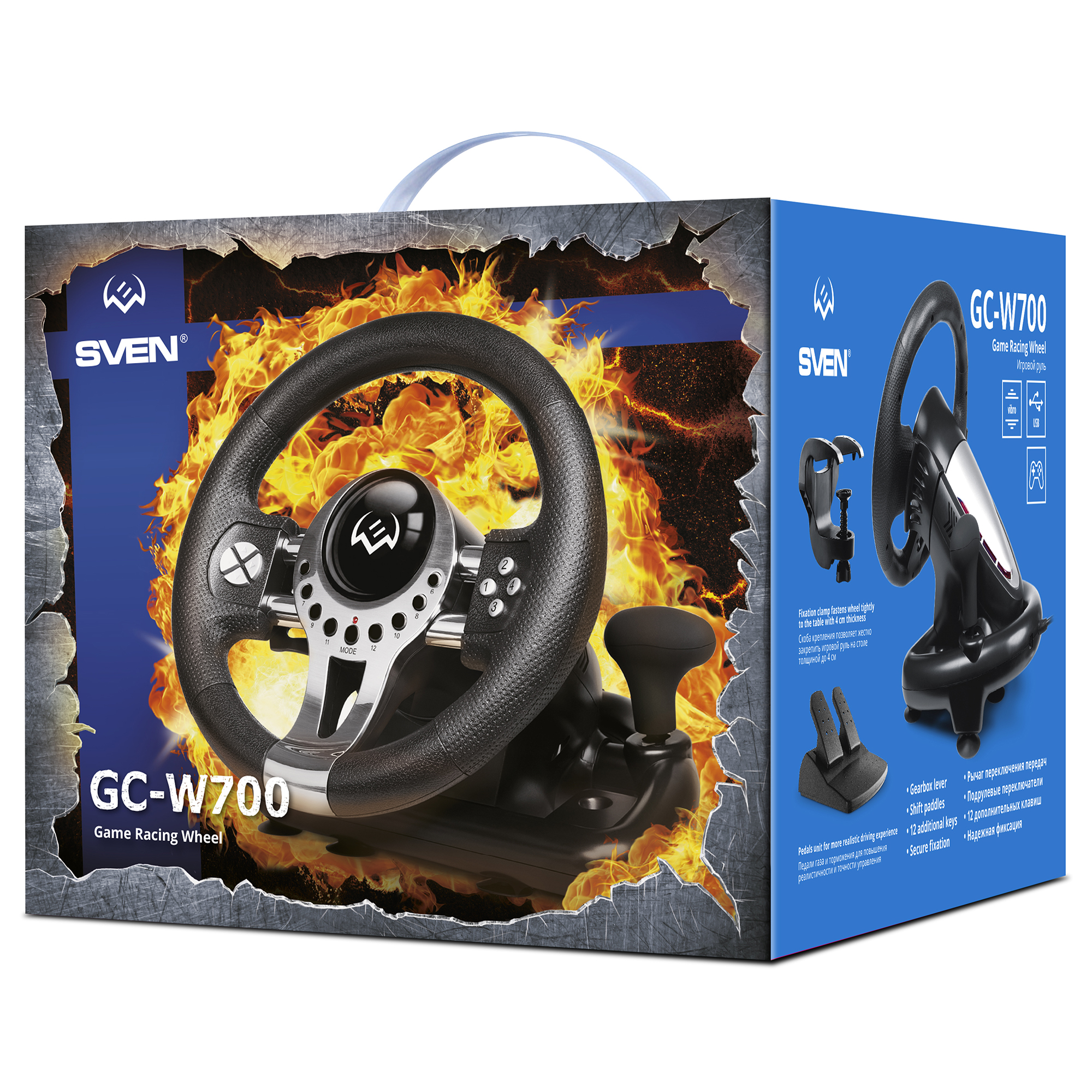 Игровой руль SVEN GC-W700 с педалями и рычагом переключения передач - фото 3