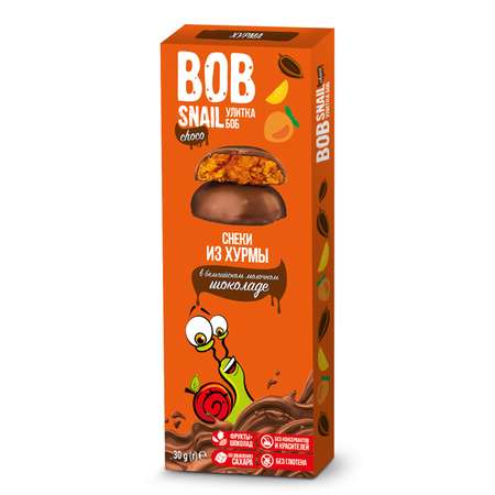Снек Bob Snail Фруктовый хурма в молочном бельгийском шоколаде без добавленного сахара 30г