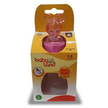 Бутылочка Baby Land с колпачком-игрушкой 150мл с силиконовой анатомической соской Air System розовый