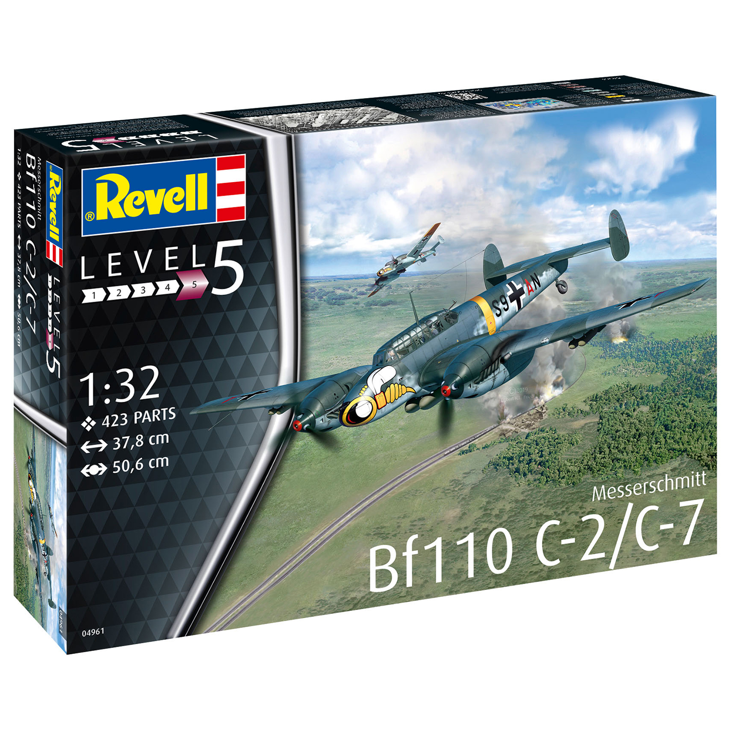 Сборная модель Revell Тяжелый истребитель Messerschmitt Bf110 C-7 04961 - фото 4