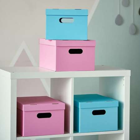 Коробка для хранения Детская Вселенная Картонная розовая и голубая