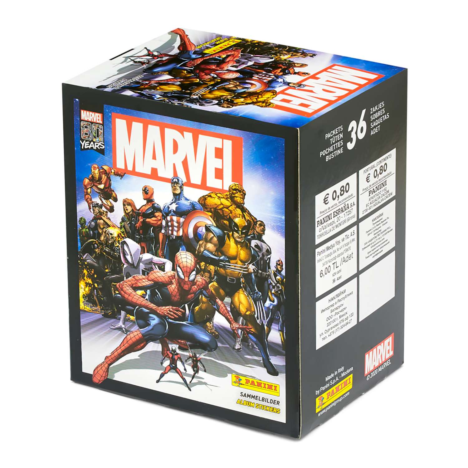Бокс с наклейками Panini Marvel-80 36 пакетиков - фото 2