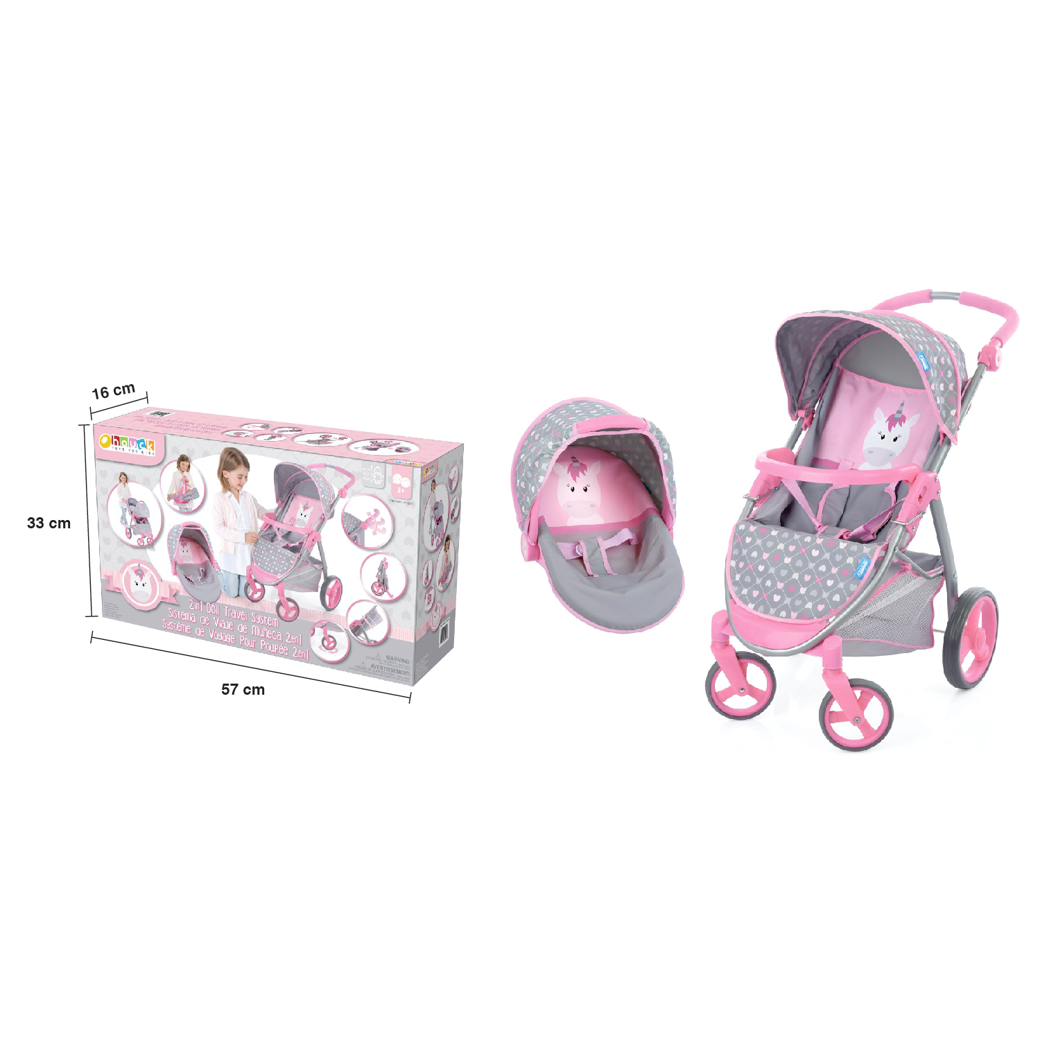 Коляска для кукол Hauck Malibu 2в1 Doll Travel System Unicorn Heart D85906 - фото 13