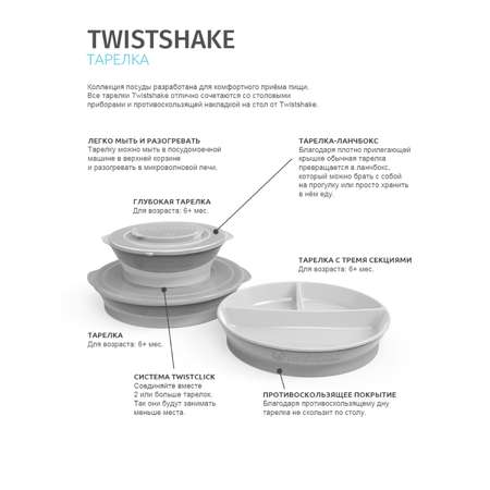 Миска Twistshake Пастельный синий