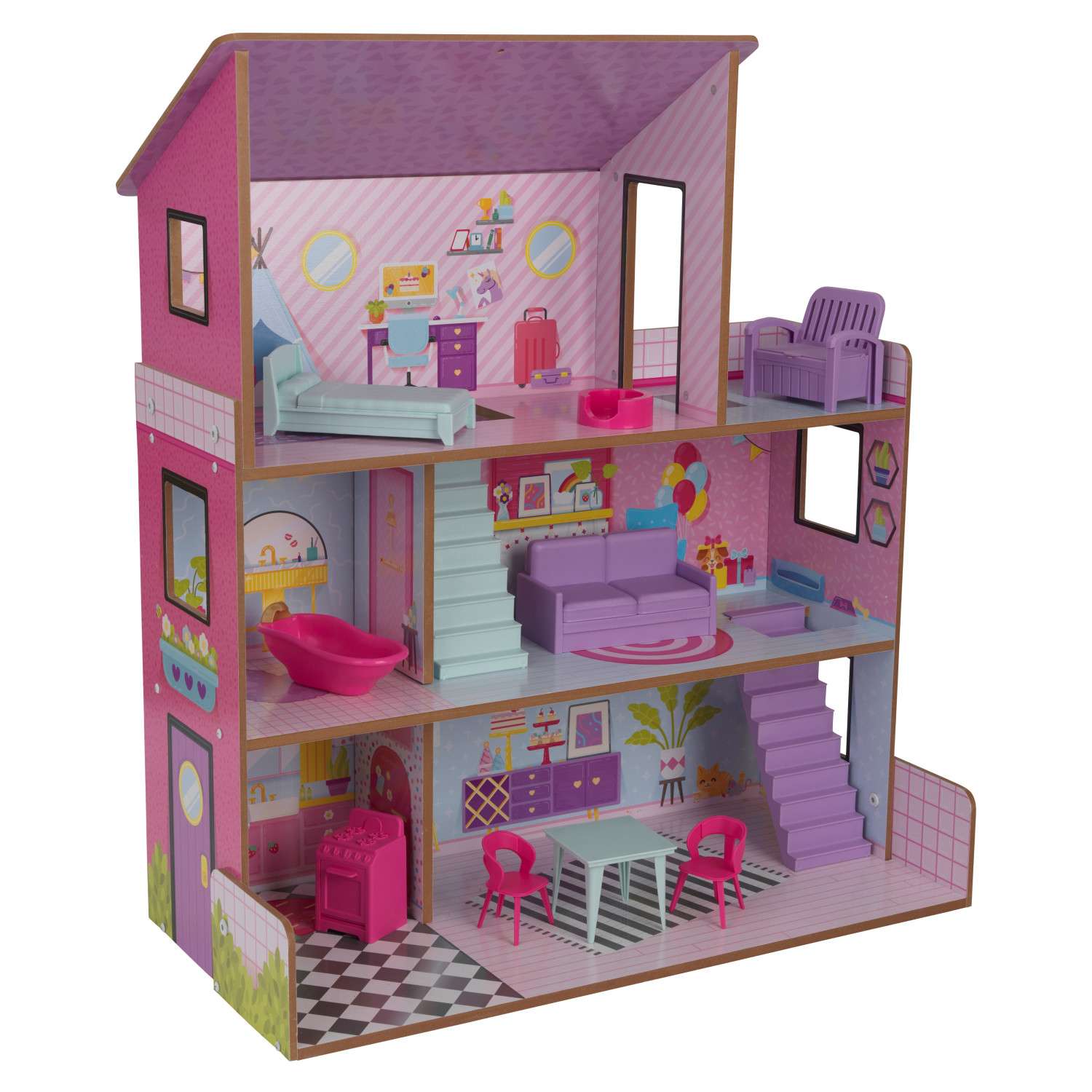 Кукольный домик KidKraft Лолли с мебелью 10 предметов 10169_KE 10169_KE - фото 2