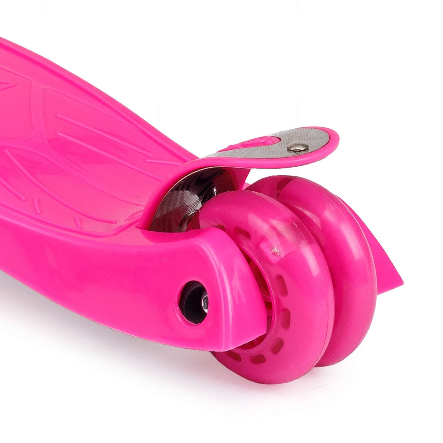 Самокат BABY STYLE детский светящиеся колеса с тормозом до 25 кг розовый - фото 6