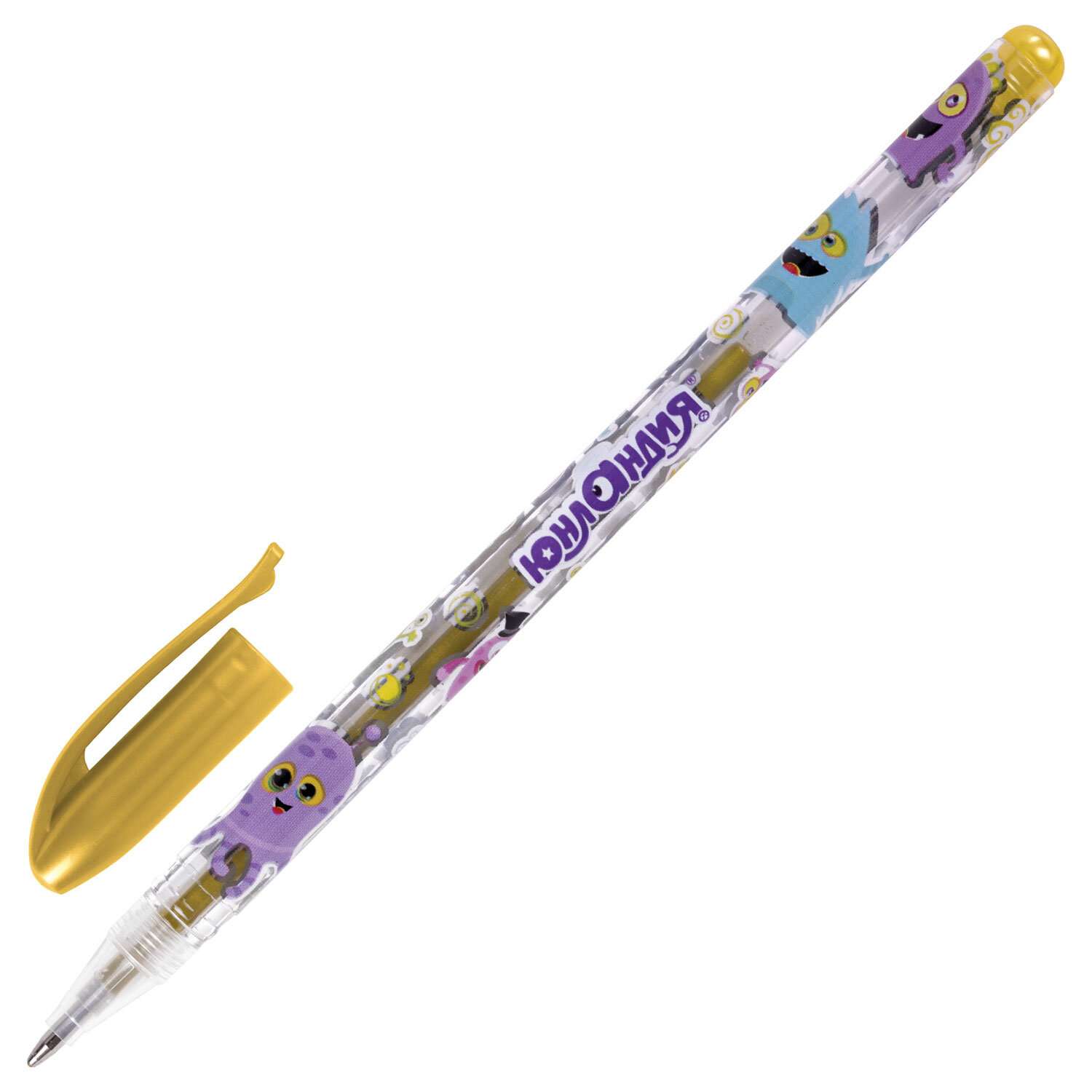Ручки гелевые Юнландия цветные набор 6 штук для школы тонкие металлик - фото 10