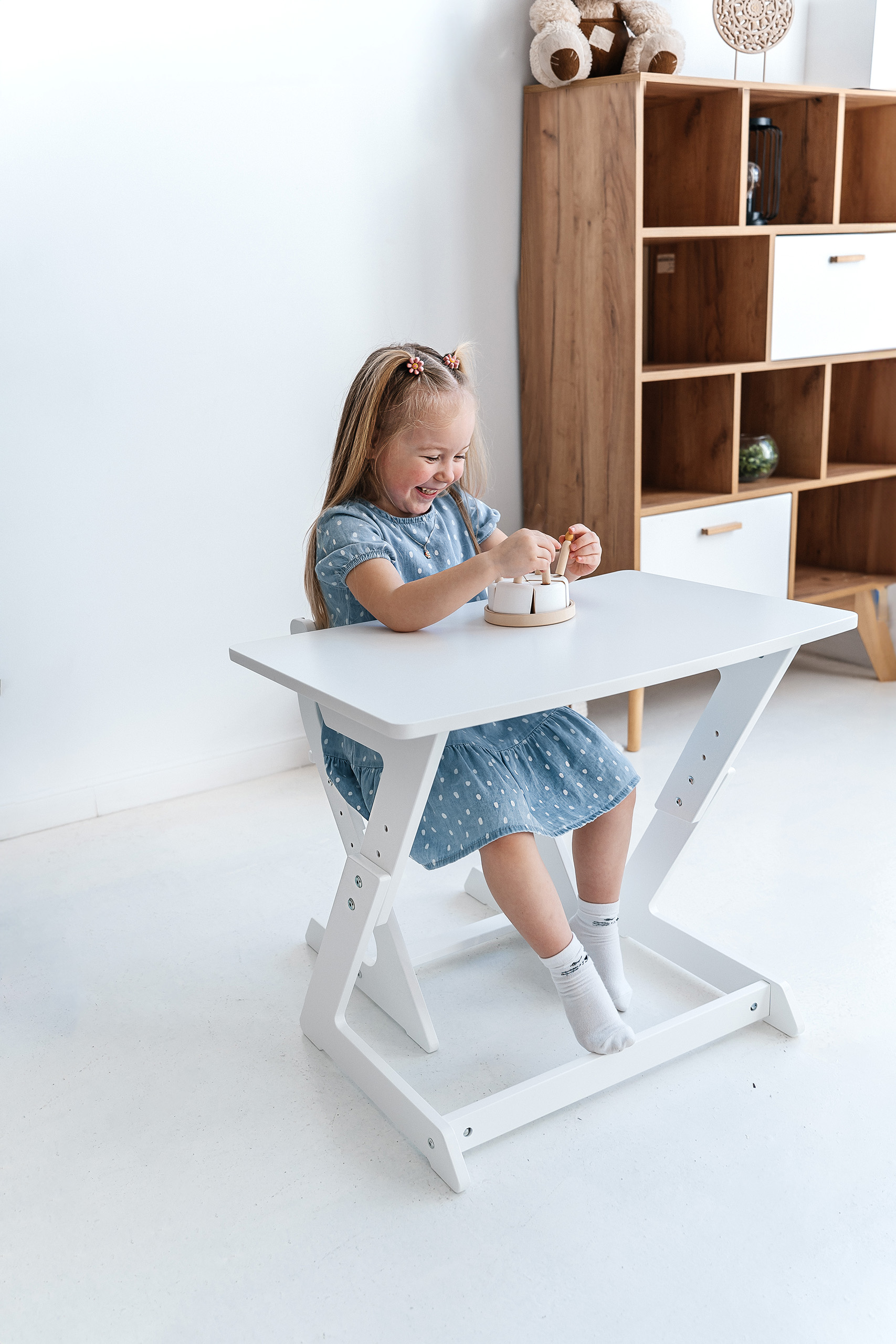 Детский растущий стол и стул Коняша белый - фото 6