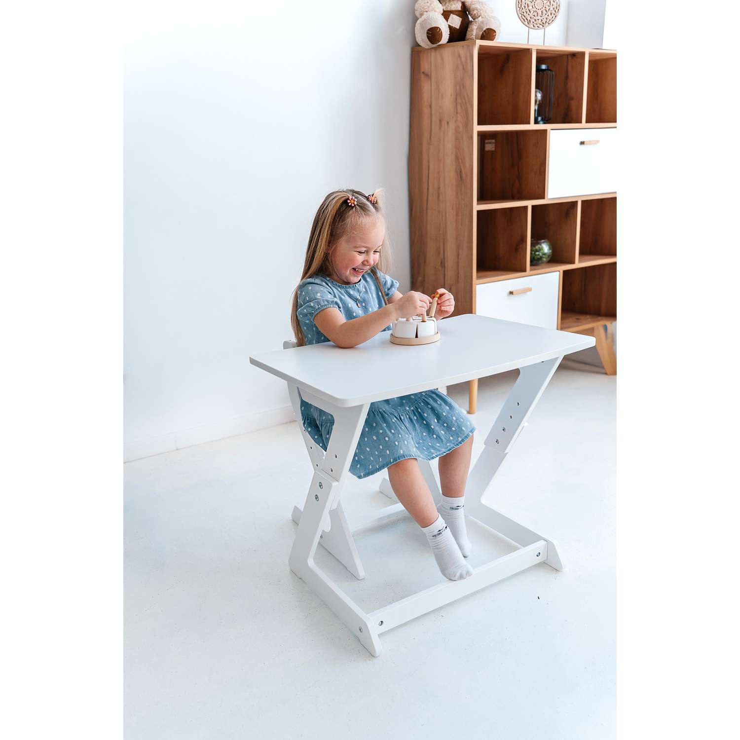 Детский растущий стол и стул Коняша белый - фото 6