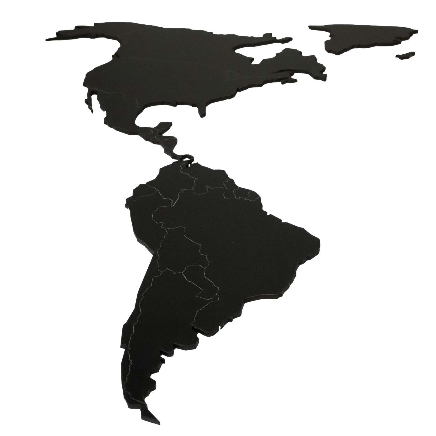 Карта мира настенная Afi Design деревянная 80х40 см черная - фото 2