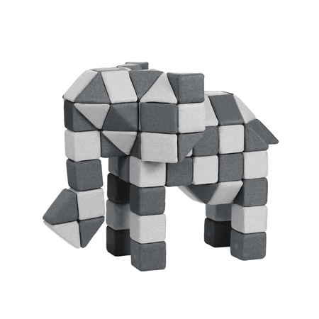 Магнитный конструктор JollyHeap Мягкие кубики Бежевый-Серый 1422 Creative 100 штук
