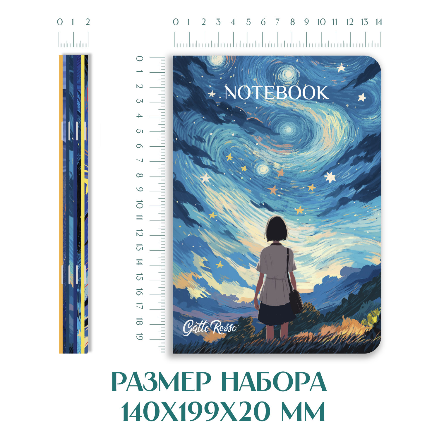 Блокнот Проф-Пресс в линию А5 40 л. комплект из 4 шт Звёздный Notebook Взгляд+Загадай желание+Мечты+На берегу - фото 6