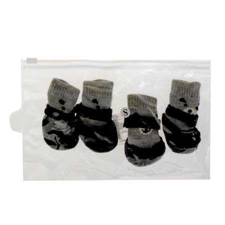 Носки Пижон «Мишки» с прорезиненной подошвой размер L 5 х 6.5 см черные
