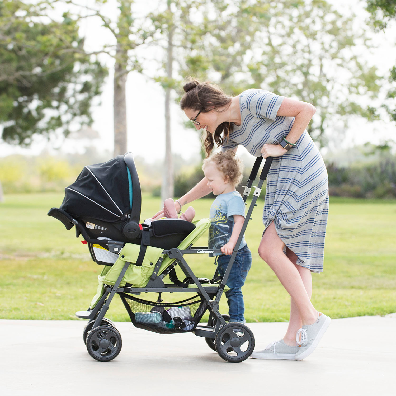 Прогулочная коляска JOOVY Caboose Graphite Зеленая - фото 6