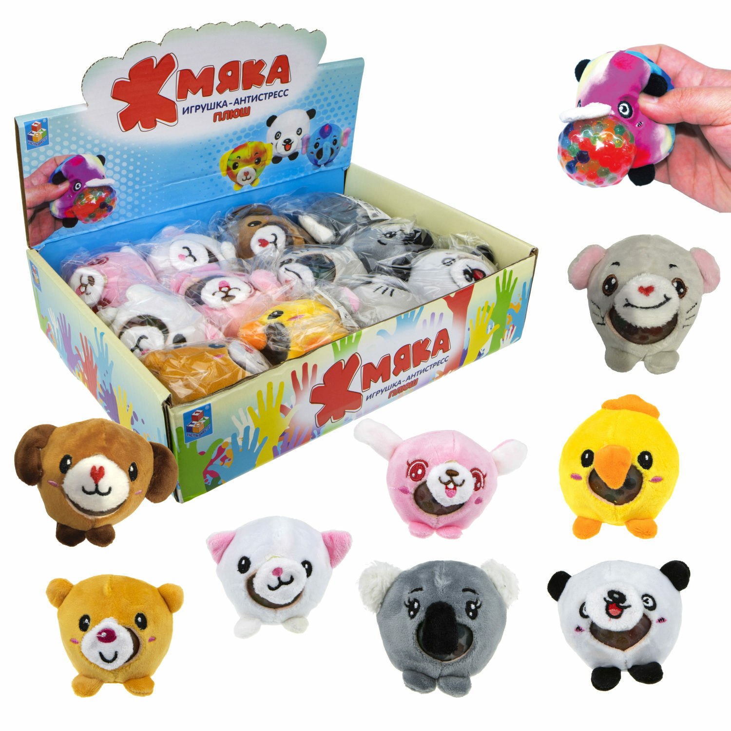 Игрушка антистресс 1TOY Жмяка-плюш 8 см Коала - фото 2