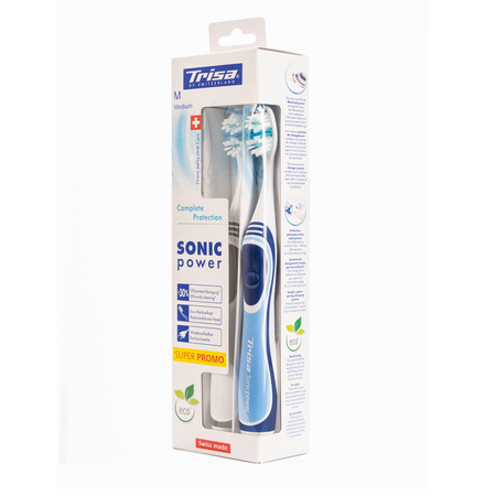Зубная щетка TRISA Sonicpower akku 686085 Blue-Grey 2 шт