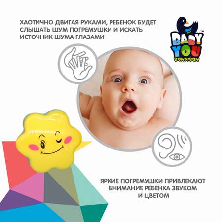 Развивающая погремушка BONDIBON растяжка Фигуры серия Baby You