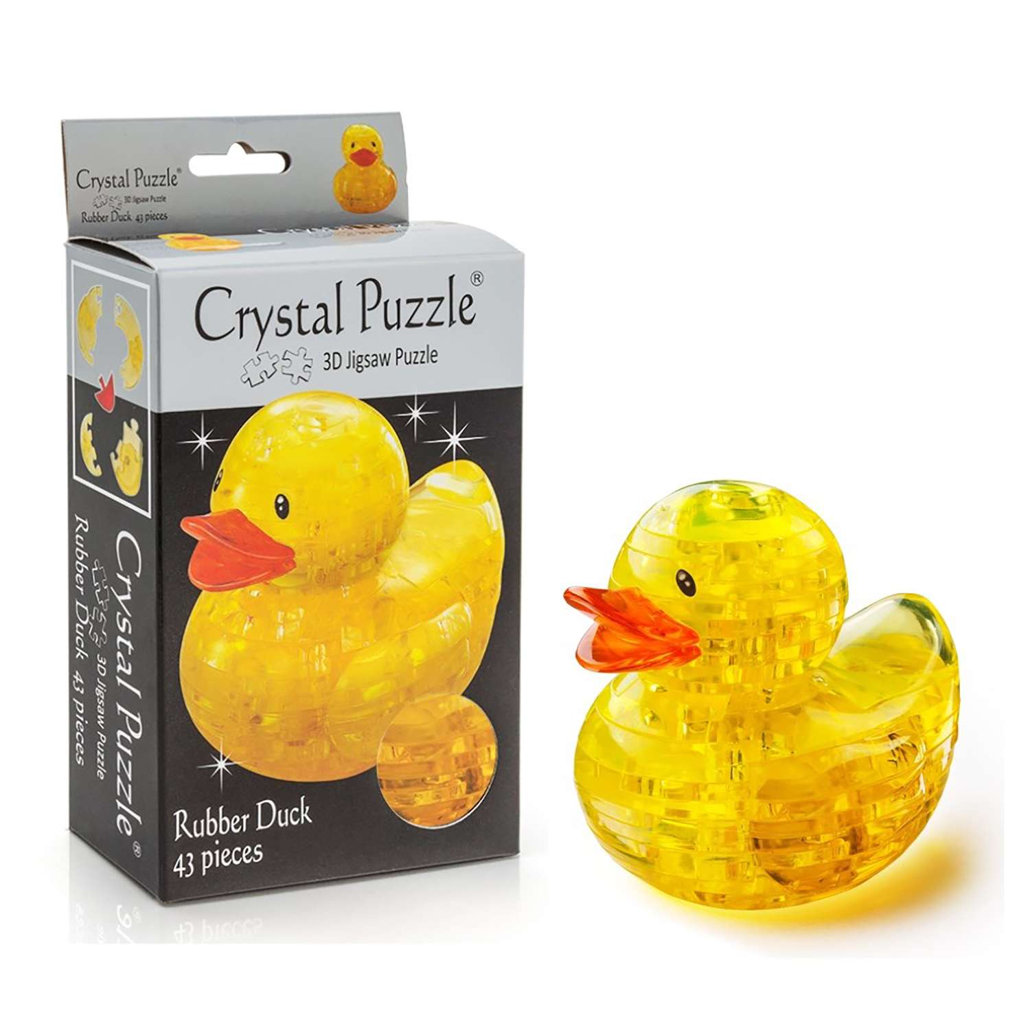 3D-пазл Crystal Puzzle IQ игра для детей кристальная Уточка золотая 43 детали - фото 1
