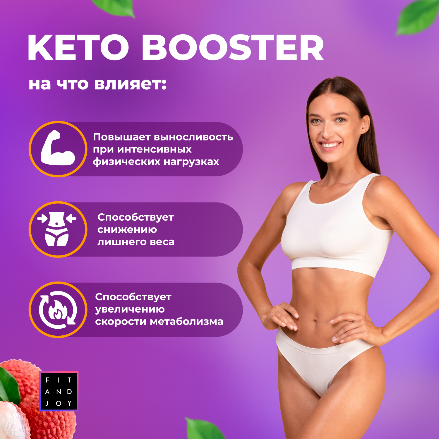 Жиросжигатель для похудения FIT AND JOY Keto-booster Личи День - фото 3