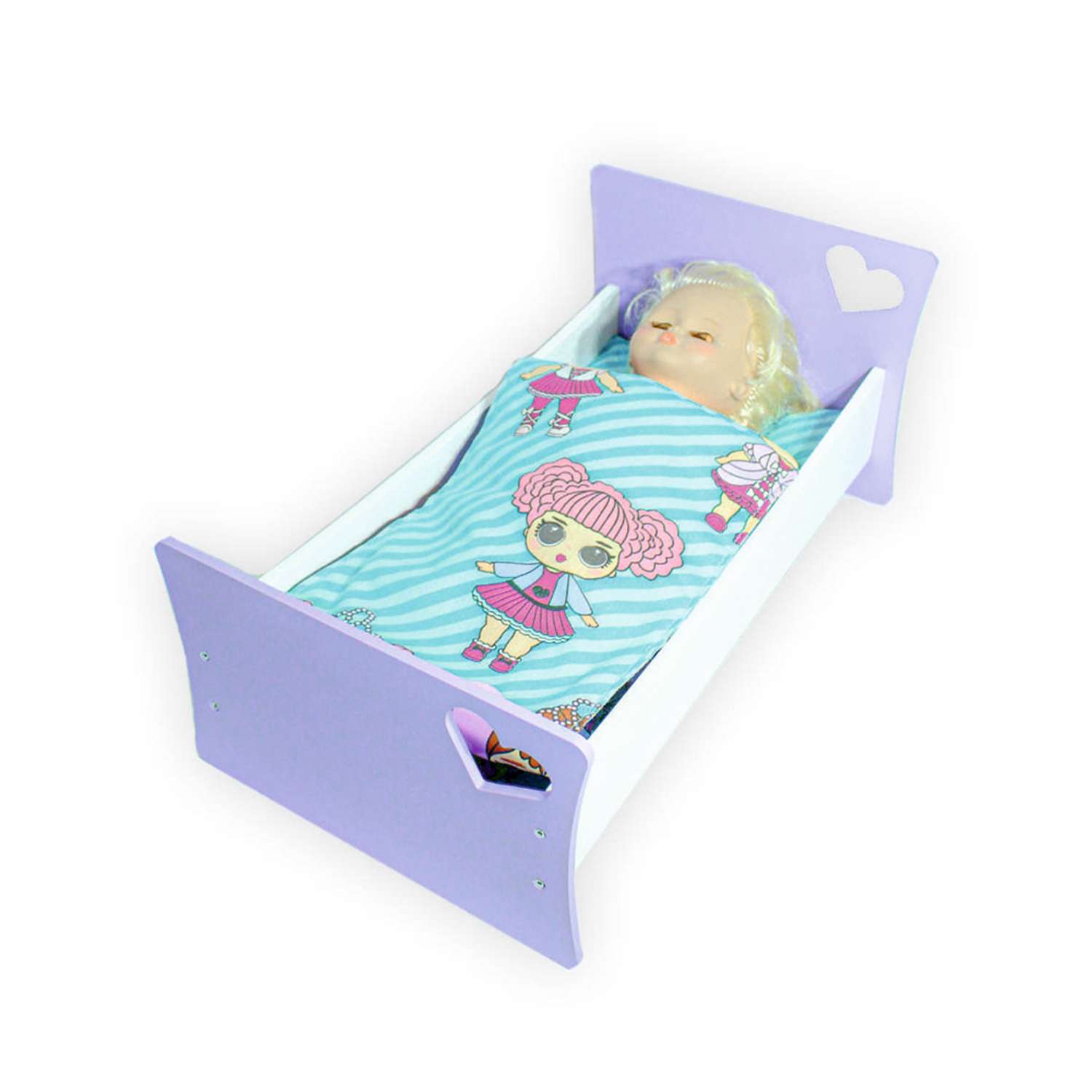 Мебель для кукол ViromToys Кроватка фиолетовая Кд0031 - фото 3