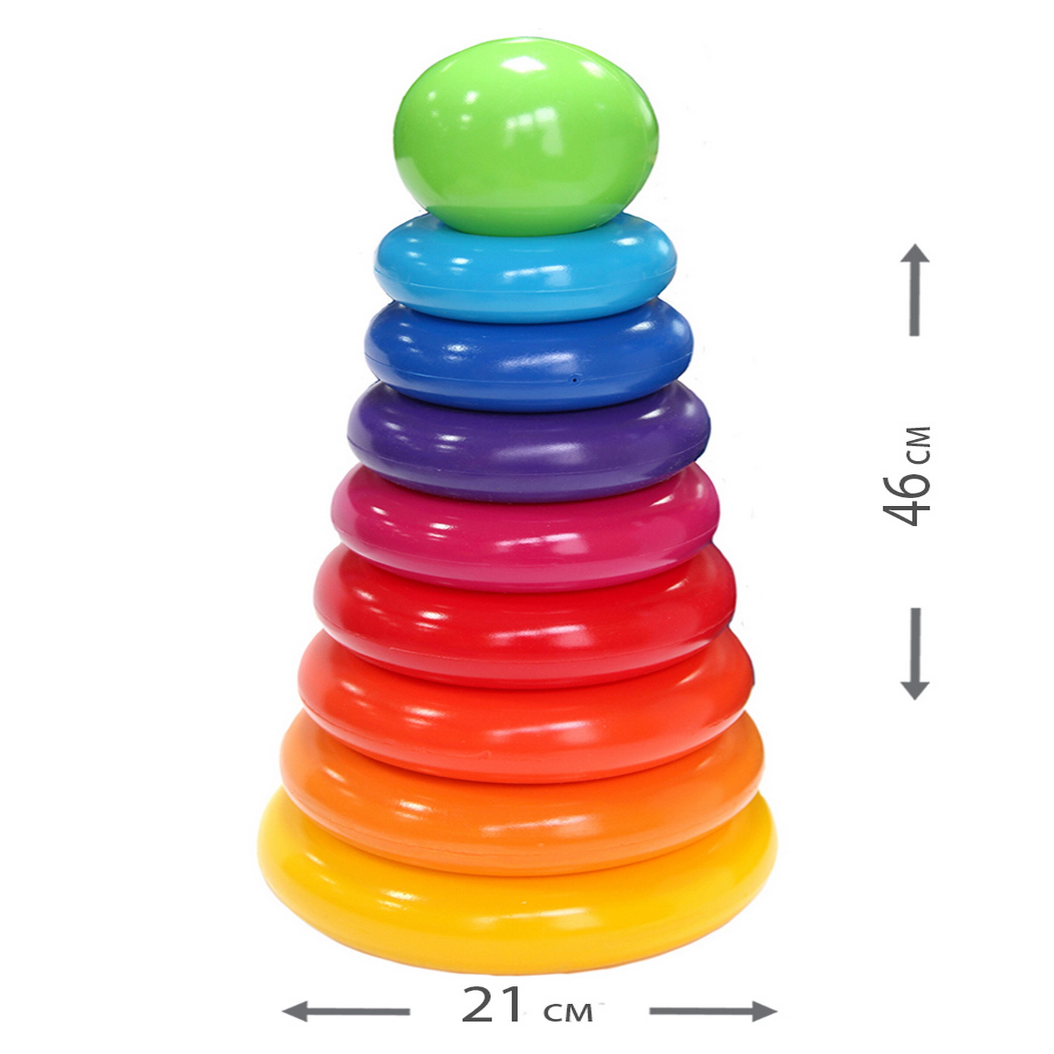 Пирамидка детская Green Plast Гигант 8 колец высота 46.4см развивающая игрушка - фото 2