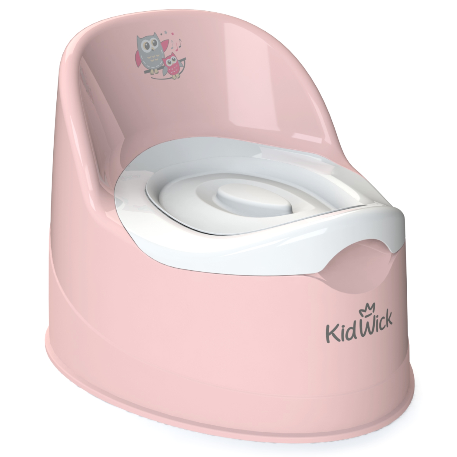 Горшок туалетный KidWick Гранд с крышкой Розовый-Белый - фото 1