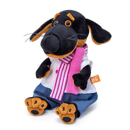 Мягкая игрушка BUDI BASA Ваксон BABY с полосатым шарфом 19 см BB06371