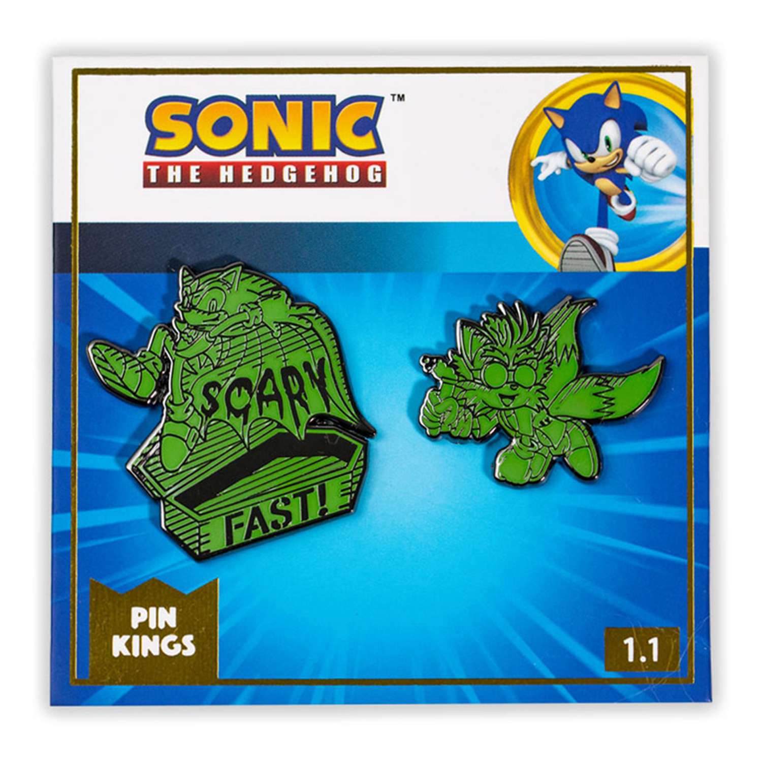 Набор значков Sonic The Hedgehog Dark Halloween 2 шт – Соник и Тейлз  - фото 1