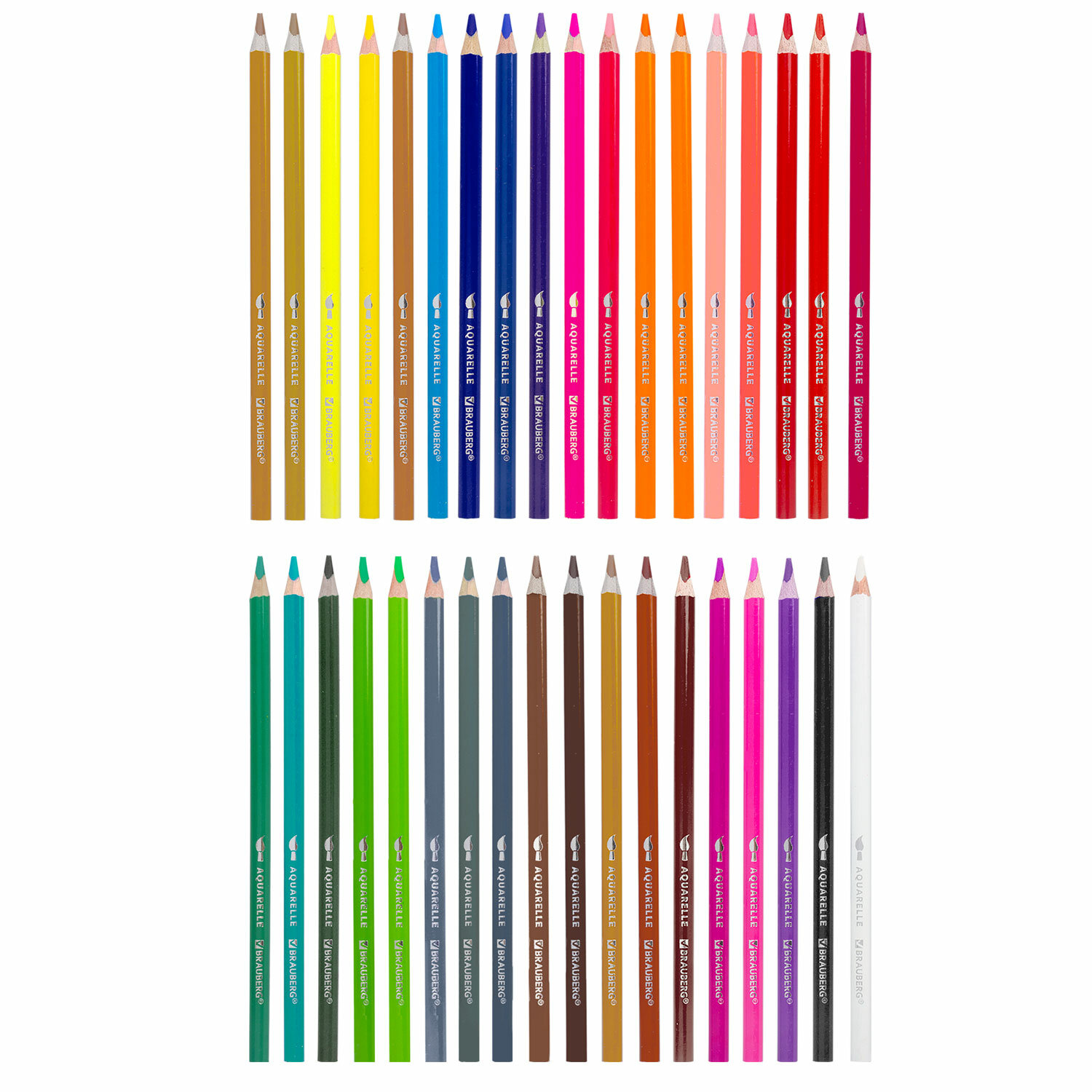 Карандаши цветные Brauberg акварельные для рисования 36 цветов трёхгранные - фото 10