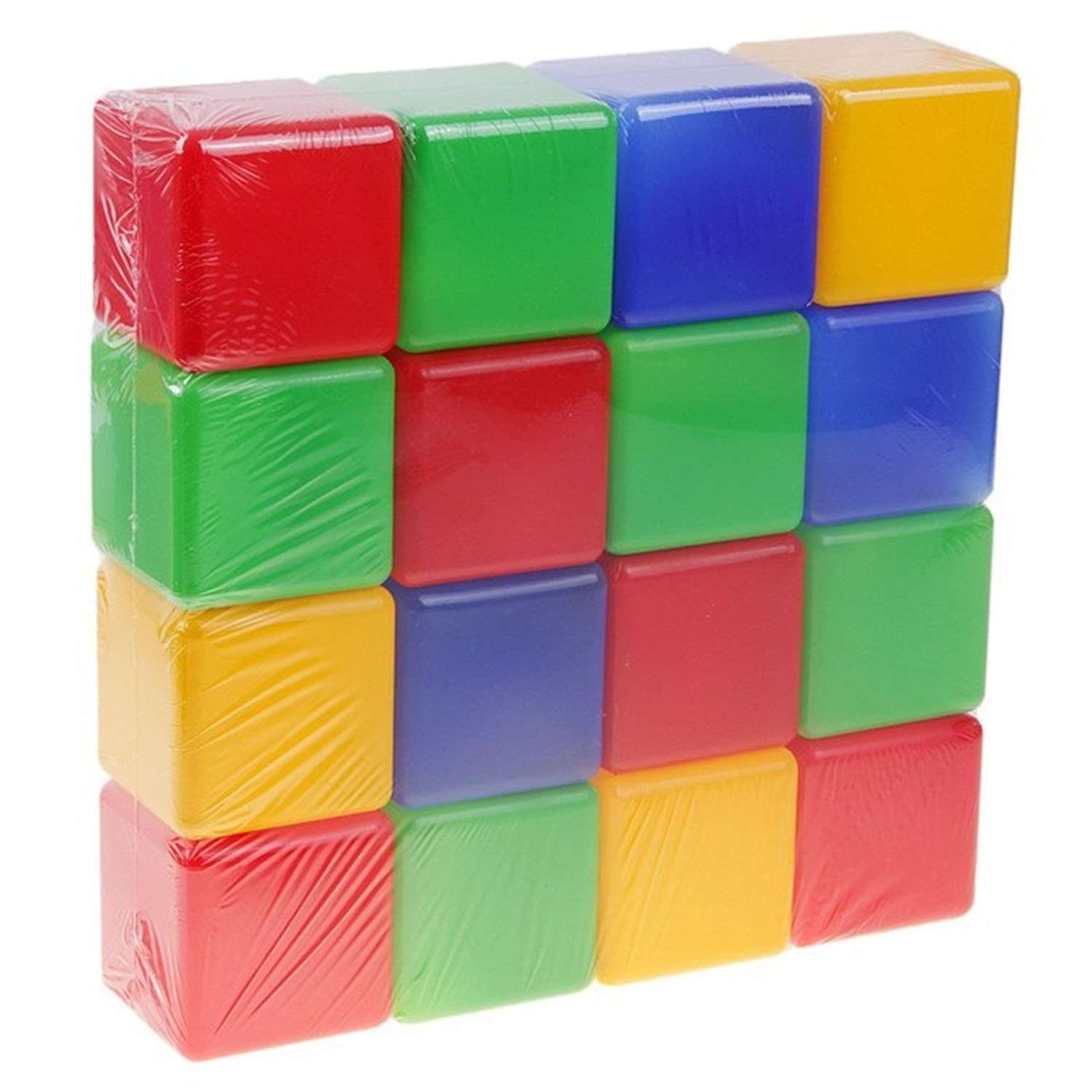 Кубики Юг-Пласт 16 деталей пластик - фото 1
