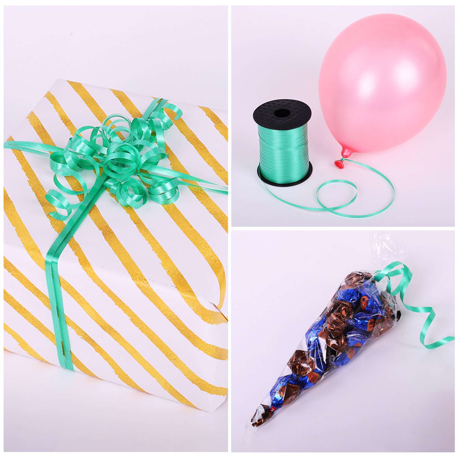 Лента упаковочная Золотая сказка декоративная для воздушных шаров и подарков - фото 3