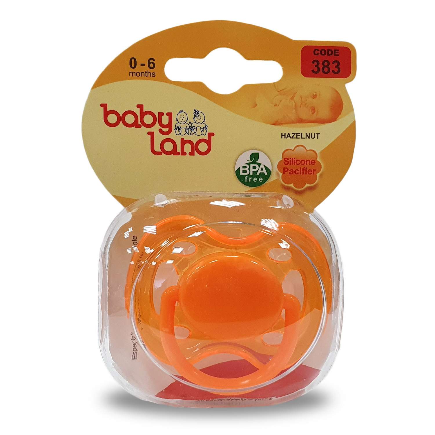 Соска-пустышка Baby Land классическая силиконовая 0мес+ оранжевый - фото 5