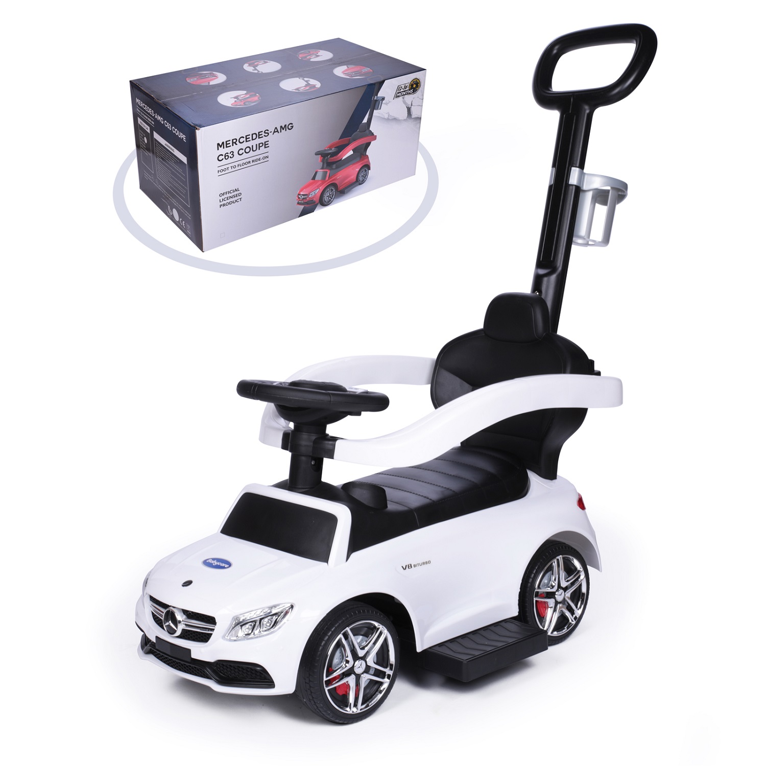 Каталка BabyCare AMG C63 Coupe белый - фото 9