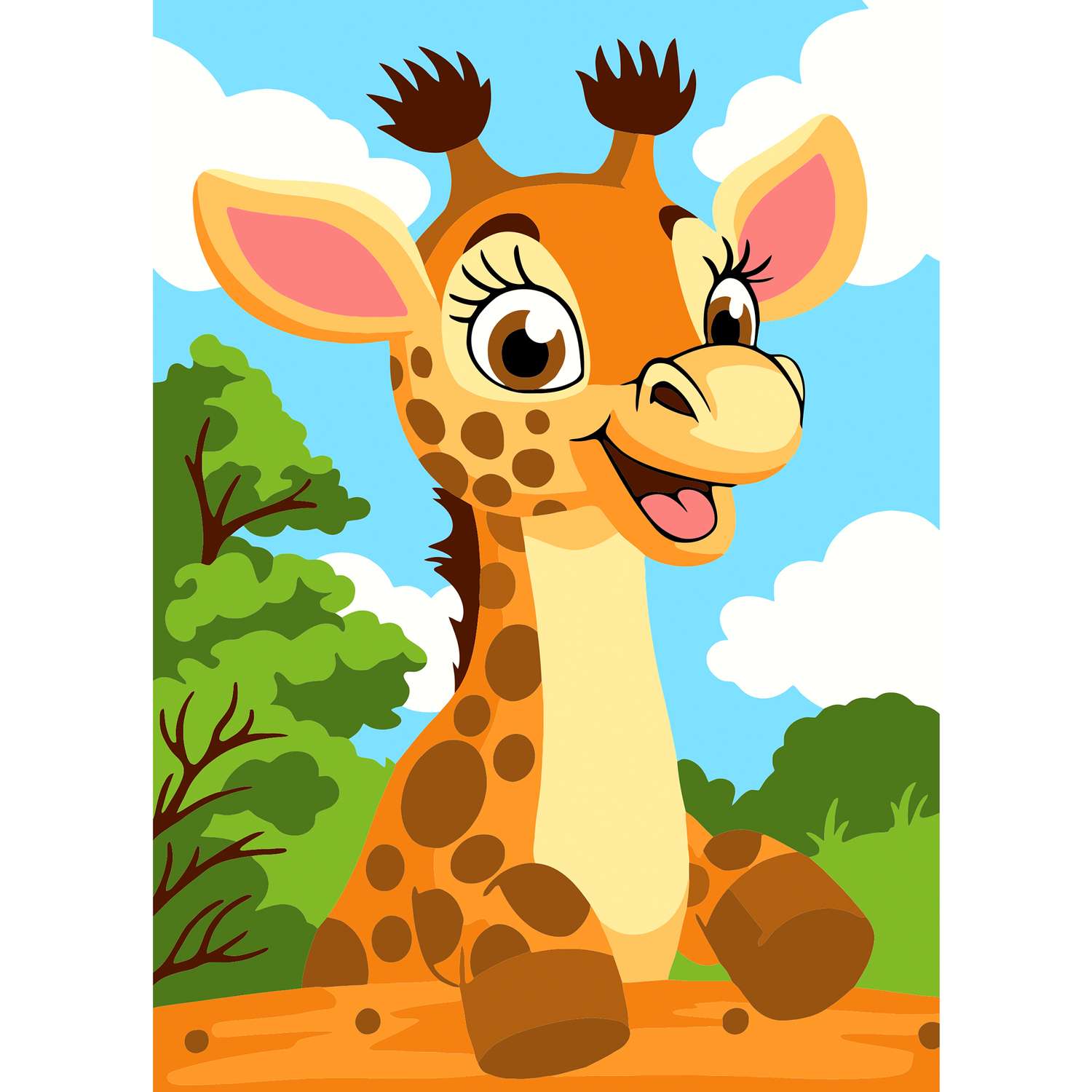 Картина по номерам Hobby Paint Серия Мини 15х21 Приветливый жирафик - фото 2