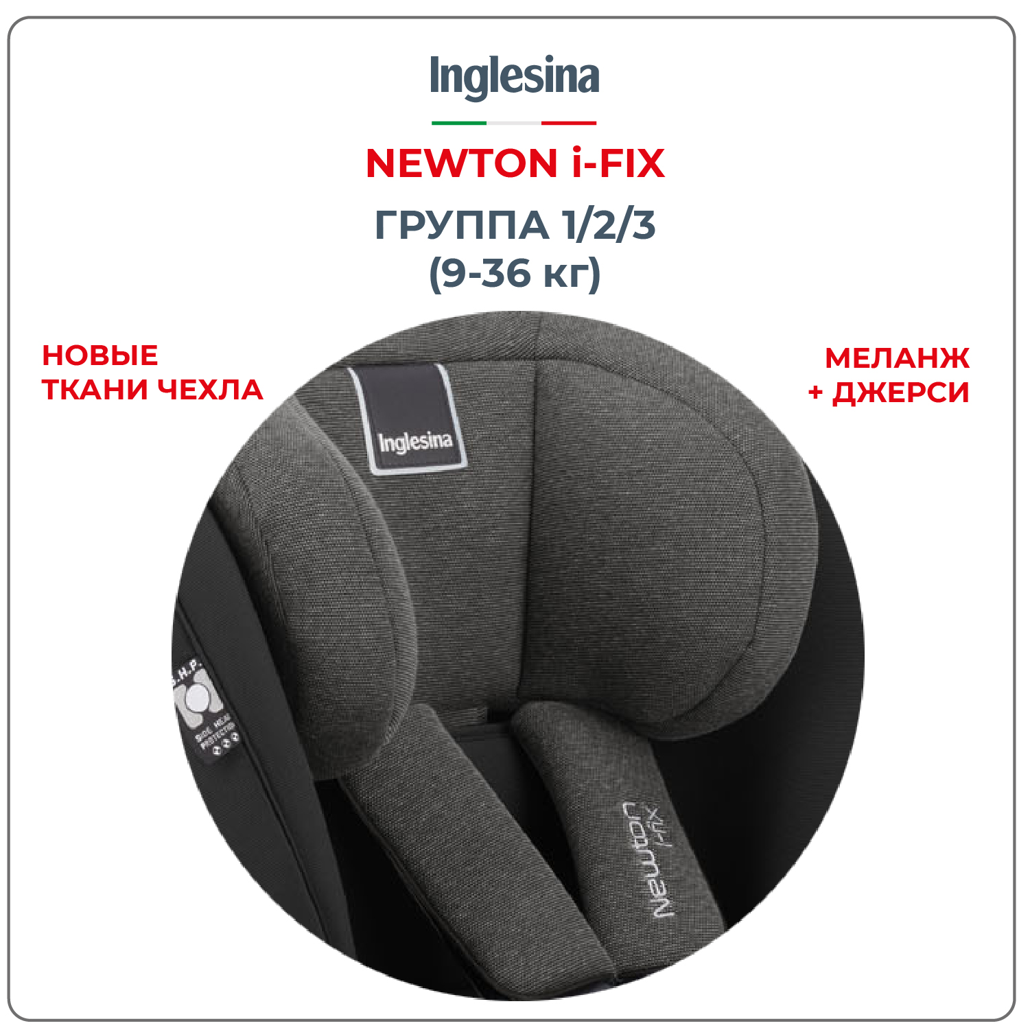 Автокресло Inglesina Newton I-fix группа 1 2 3 9-36 кг цвет Vulcan Black - фото 3