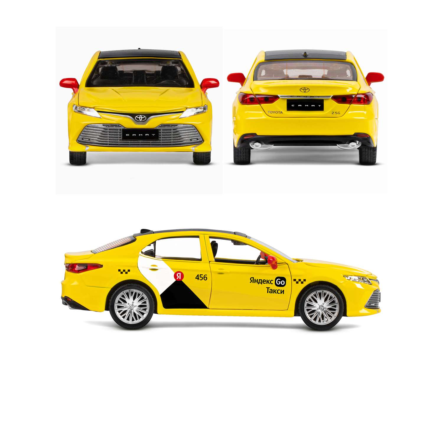 Машинка металлическая Яндекс GO игрушка детская Toyota Camry цвет желтый Озвучено Алисой JB1251482 - фото 6