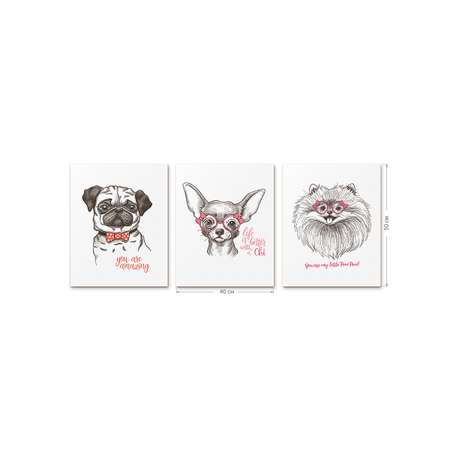 Интерьерный постер Moda interio Funny animals Милые животные 40х50 см 3 шт