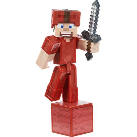 Фигурка Minecraft Стив в красной кожаной броне с аксессуарами GLC66