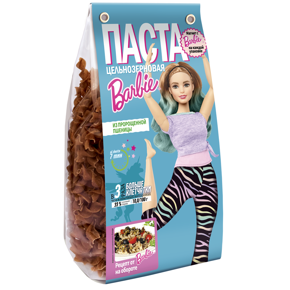 Макароны детские Barbie цельнозерновые из пророщенной пшеницы - фото 1