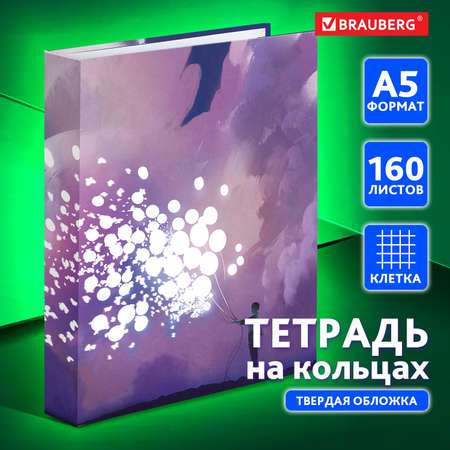 Тетрадь на кольцах Brauberg со сменным блоком для учебы А5 160 листов