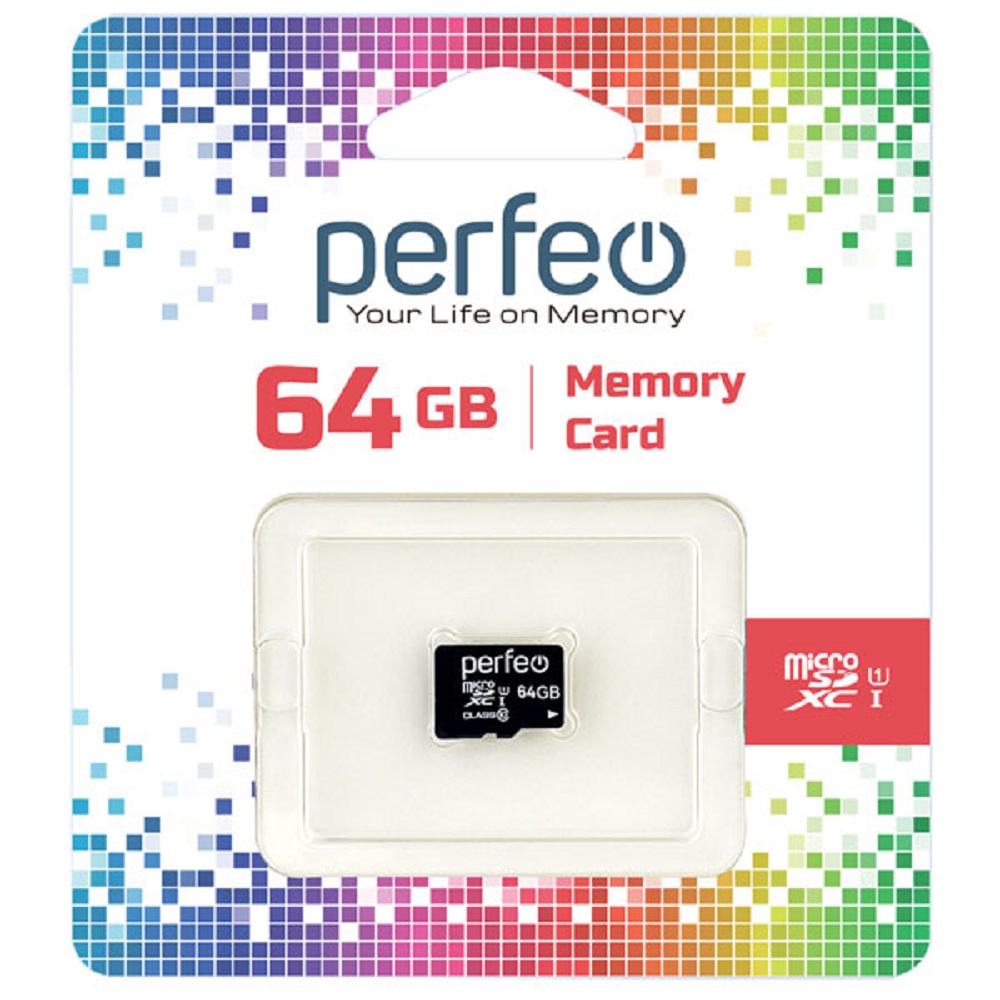 Карта памяти Perfeo microSDXC 64GB High-Capacity Class 10 UHS-1 без адаптера - фото 1