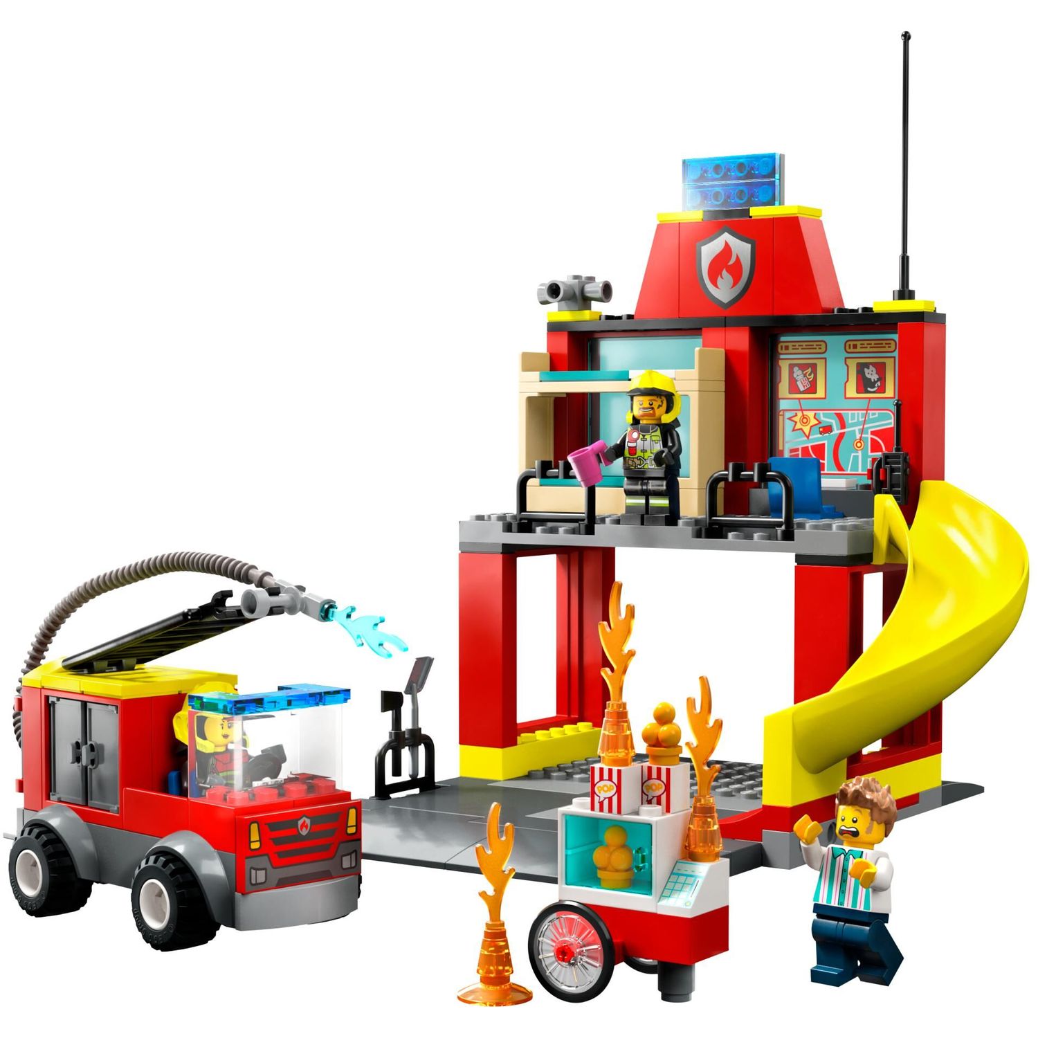 Конструктор LEGO City Пожарная часть и пожарная машина 60375 купить по цене  2999 ₽ в интернет-магазине Детский мир