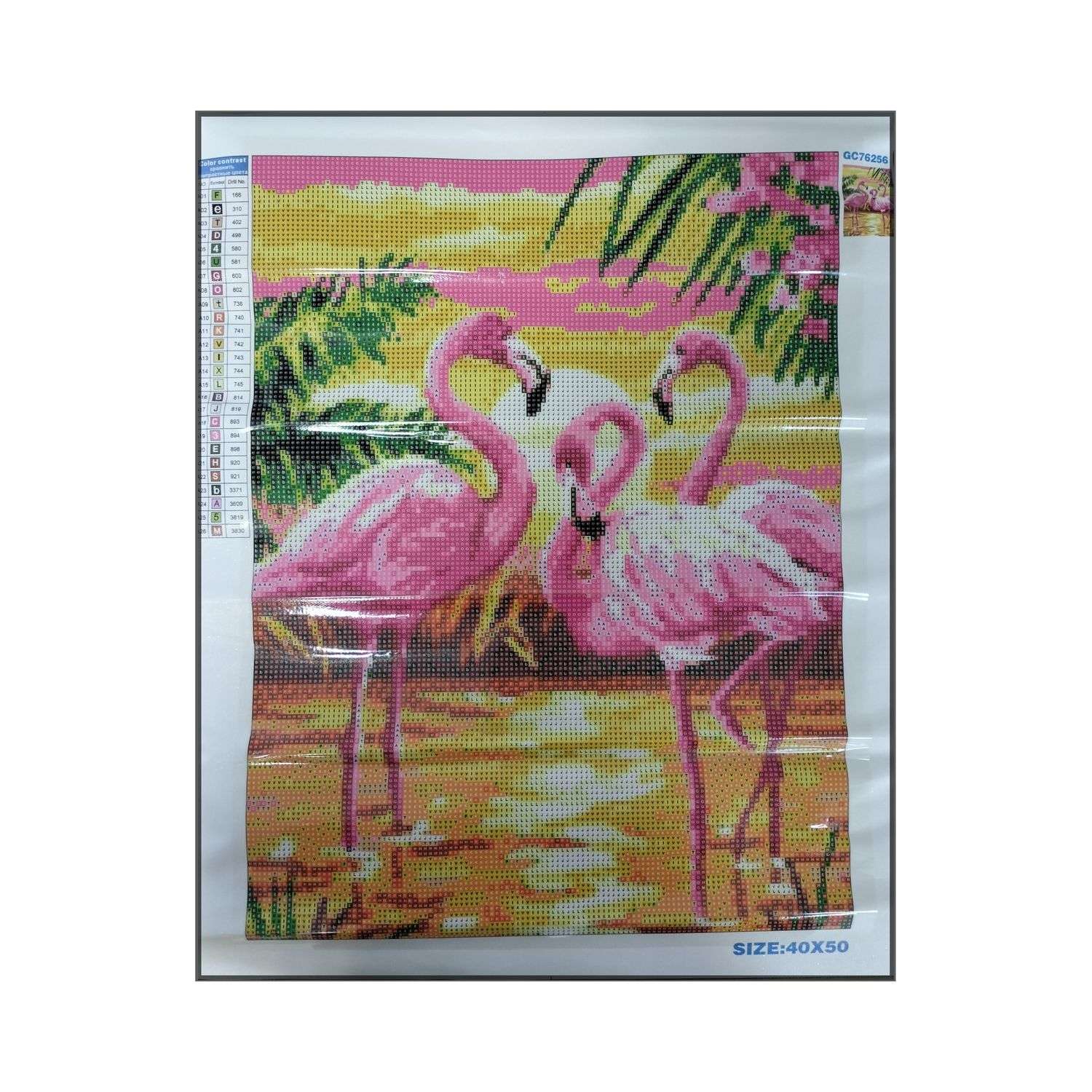 Алмазная мозаика Seichi Три розовых фламинго 40х50 см - фото 2