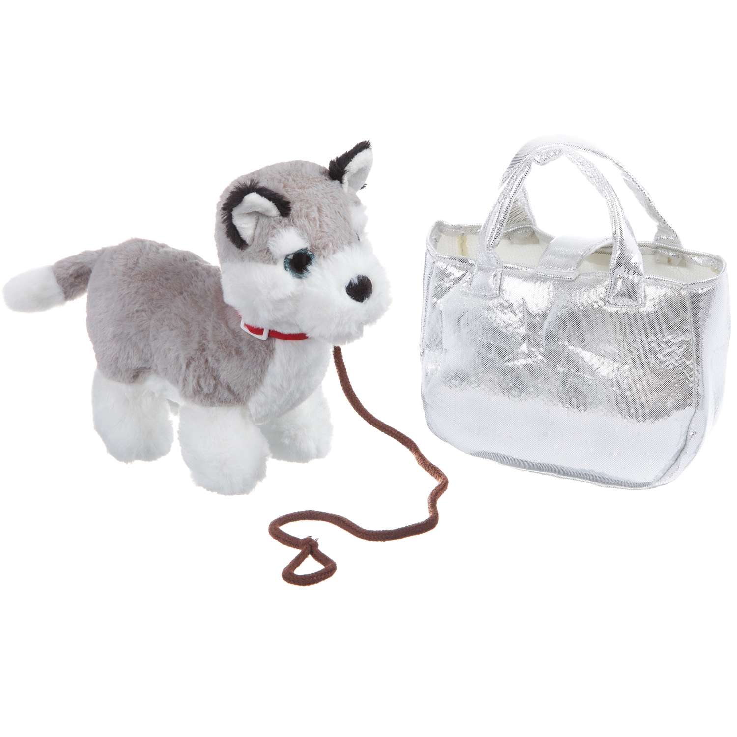 Мягкая игрушка BONDIBON Собачка Лайка c ошейником и поводком в сумочке - фото 2
