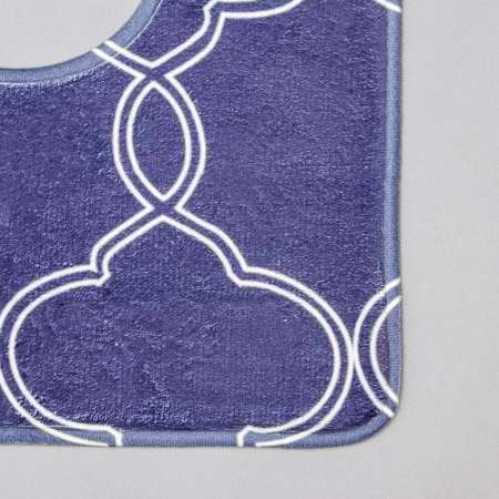 Набор ковриков Доляна для ванной и туалета «Виньер» 2 шт: 44×50 50×80 см цвет синий