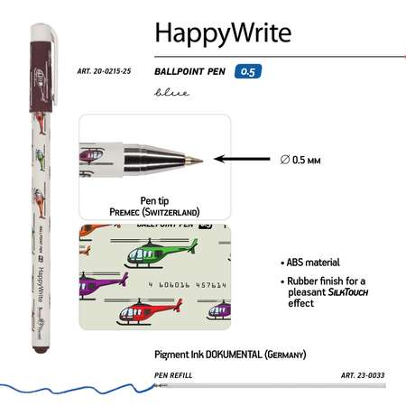 Набор из 4-х шариковых ручек Bruno Visconti HappyWrite HappyBoy синие