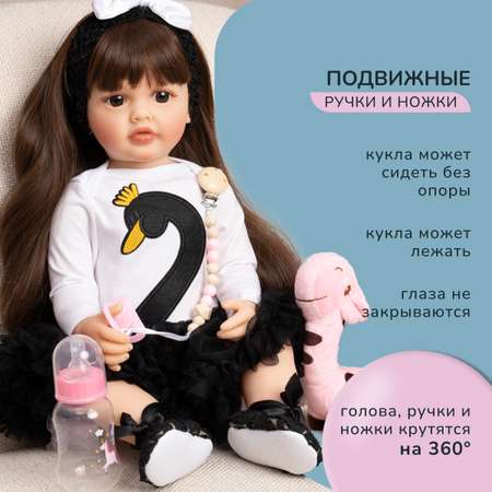 Кукла Реборн QA BABY Тиффани девочка большая пупс набор игрушки для девочки 55 см