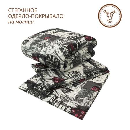 Комплект постельного белья Спал Спалыч универсальный с покрывалом евро рис.3930-1