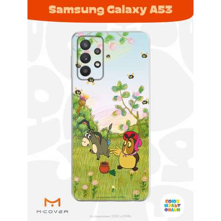 Силиконовый чехол Mcover для смартфона Samsung Galaxy A53 Союзмультфильм Сова и Ослик Иа