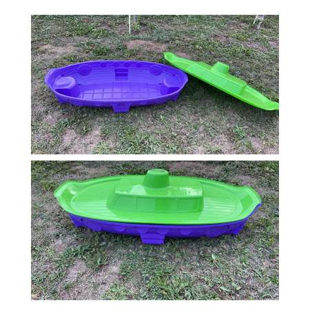 Песочница-бассейн с крышкой Doloni салатово фиолетовая